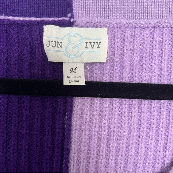 Jun & Ivy Purple Colorblock Sweater - Picture 3 of 3